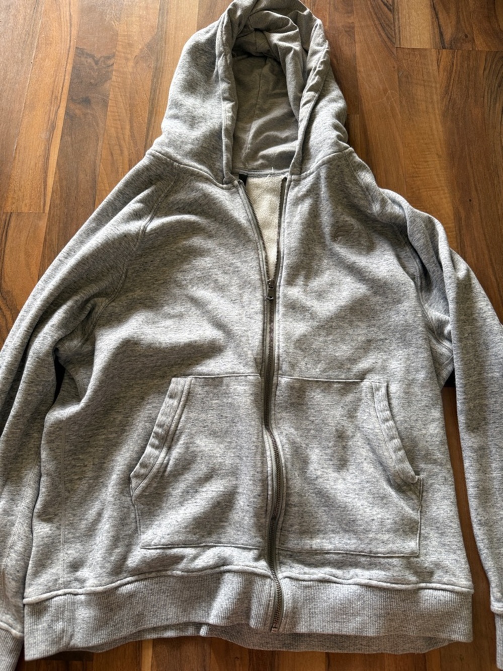 Fabletics Men's Light Gray Full-Zip Hoodie